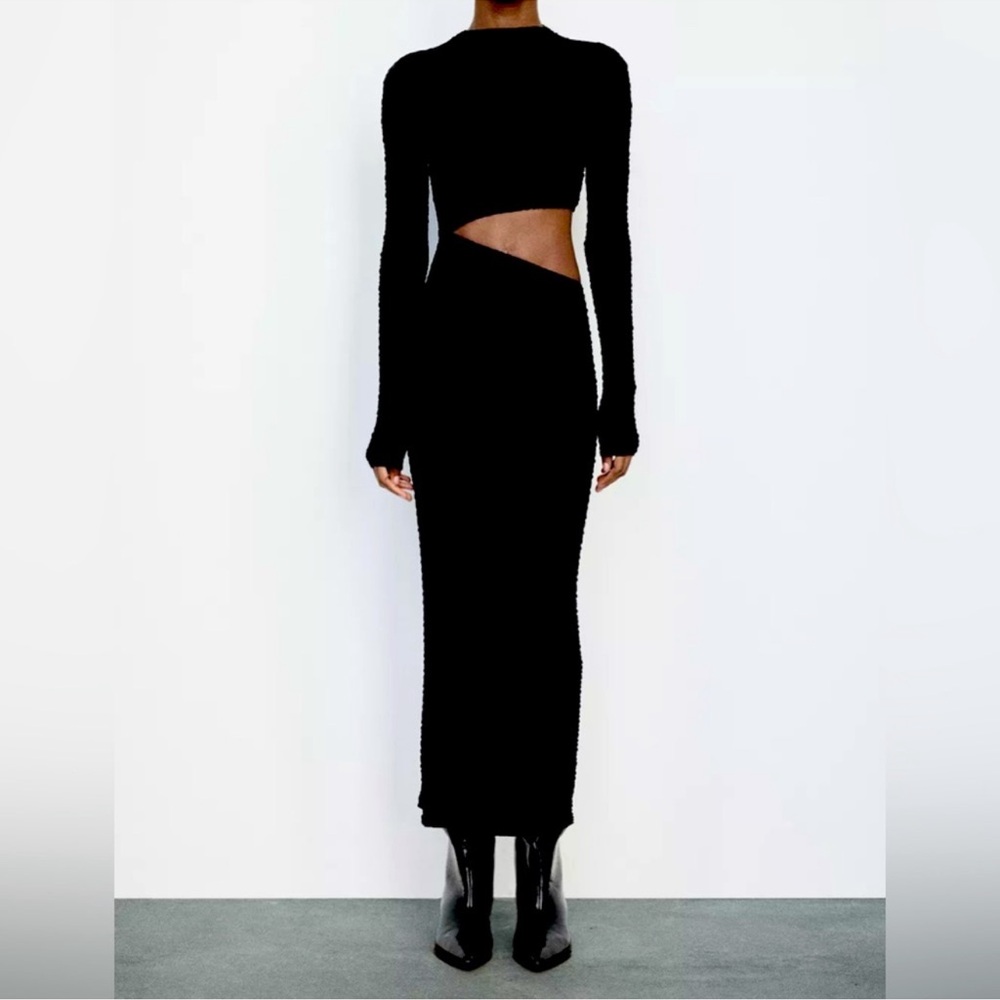 NWT Zara Chic Black Cutout Maxi Dress